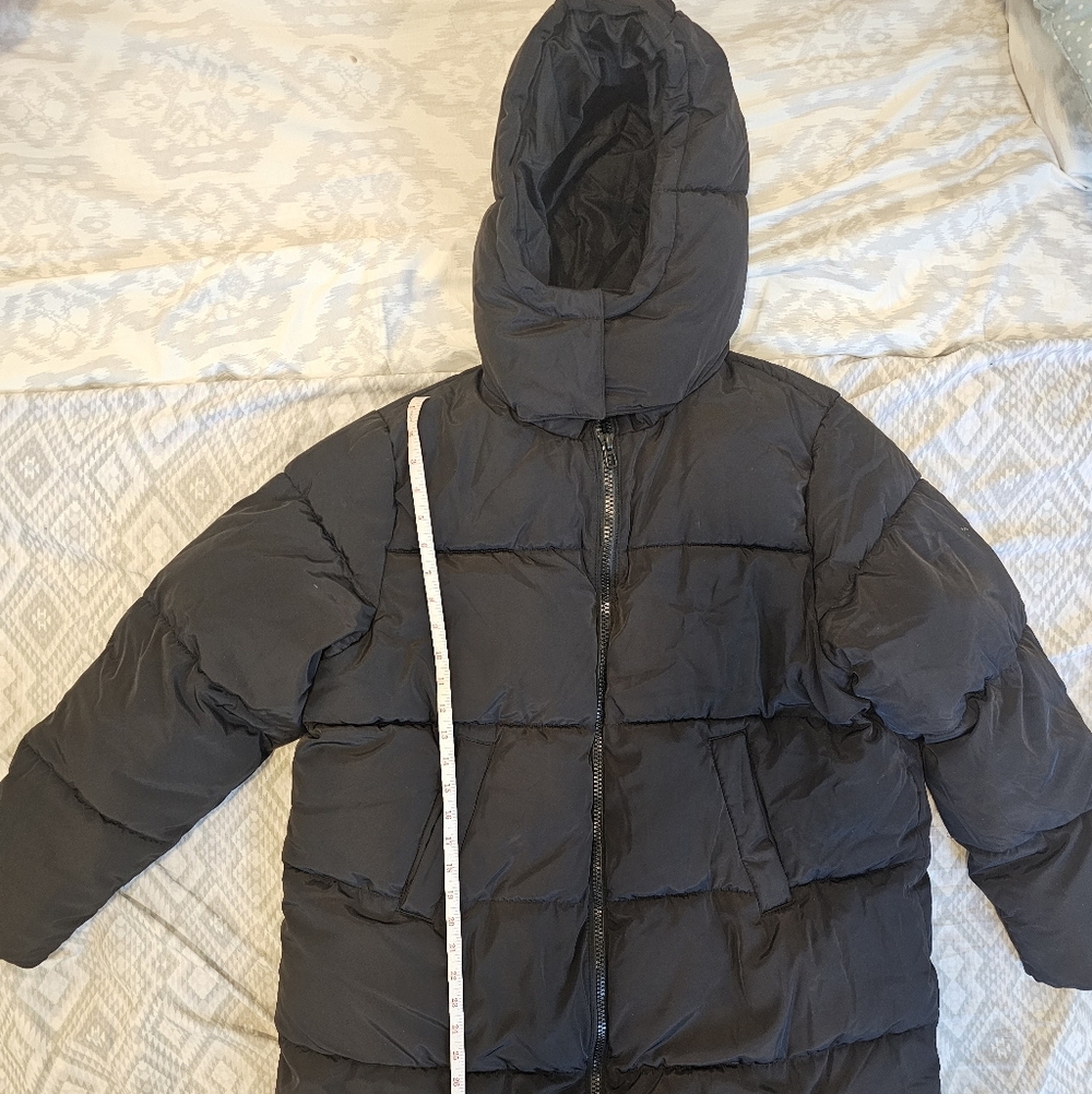 H&M Women's M Black Puffer Long Jacket